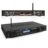 Pyle - PDA7BU (Black) - 5 Channel Rack Mount Bluetooth Receiver, Home Theater Amp, Speaker Amplifier, Bluetooth Wireless Streaming, MP3/USB/SD/AUX/FM Radio, 200 Watt, with Digital ID3 LCD Display