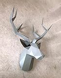 Deer-Head, Pre-Cut, DIY Paper Craft Templates Wall Decor Art Piece Paper Sculpture, Paper Toy Ornament, 3D Animal Head, Geometric Paper Craft Origami, not a finished model