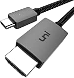 uni USB C to HDMI Cable, [4K, High-Speed] USB Type C to HDMI Cable for Home Office, [Thunderbolt 3 Compatible] for MacBook Pro/Air 2020, iPad Air 4, iPad Pro 2021, iMac, S21, XPS 17, and More-6ft