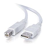 C2G USB Cable, USB 2.0 Cable, USB A to B Cable, 6.56 Feet (2 Meters), White, Cables to Go 13172