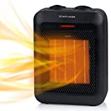 Portable Electric Space Heater 1500W/750W, Ceramic Room Heater with Tip-Over and Overheat Protection, Heat up 200 Square Feet in Seconds, Safe and Quiet for Office Home Room Desk Indoor Use, Black