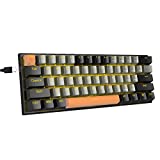 60% Mechanical Keyboard, E-YOOSO Red Switches Mechanical Gaming Keyboard Wired with LED Backlit, Ultra-Compact 60 Percent Computer Keyboard for Windows, Mac OS (Grey Black)