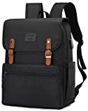 Anti Theft Laptop Backpack Men Women Vintage Backpack Bookbag School College Backpacks Stylish Water Resistant Backpack with USB Port Fashion Black Fits 15.6 Inch Laptop and Notebook
