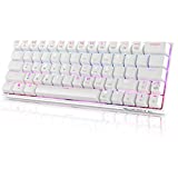 DIERYA DK63N 60% Wireless Wired Mechanical Gaming Keyboard, RGB Backlit Bluetooth Keyboard w/Arrow Keys, 63 Keys Ultra-Compact Keyboard Full Keys Programmable w/Black Switch for Windows Laptop PC Mac