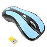 2-in -1 Gyration Air Mouse, Mini 2.4G Gyro Wireless Mouse Maximum 1600 DPI Optical Mice with USB Nano Receiver for PC Laptop Smart TV/ Box(Blue+Black)