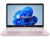 Newest HP 14' HD Laptop, Windows 11, Intel Celeron Dual-Core Processor Up to 2.60GHz, 4GB RAM, 64GB SSD, Webcam, Dale Pink(Renewed) (Dale Pink)