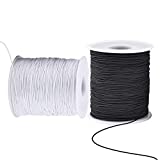 Elastic Cord for Bracelets, 2 Rolls 1 mm 330 Feet Sturdy Bracelet String, Stretchy Elastic String for Jewelry Making, Necklaces, Beading