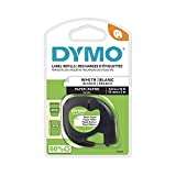 DYMO LetraTag Labeling Tape, Label Makers, Black Print on White Paper, 1/2' W x 13' L, 1 Cassette
