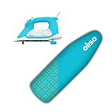Oliso TG1600 Pro Plus 1800 Watt SmartIron with Auto Lift & OLISO Ironing Board Cover, durable 100% cotton lined with professional grade felt pad, Turquoise