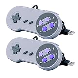 2 Packs USB Controller for Super Nintendo NES SNES, USB Famicom Controller Joypad Gamepad for Laptop Computer Windows PC/MAC/Raspberry Pi