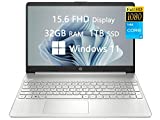 2022 Newest Upgraded HP Laptops for College Student & Business, 15.6 inch FHD ,11th Gen Intel Core i3-1115G4 , 32GB DDR4 RAM, 1TB PCIe SSD, Webcam, Wi-Fi, Bluetooth, Windows 11 , Silver ,ROKC MP