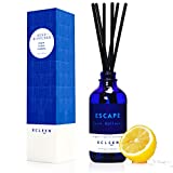 Reed Diffusers Set, 3.7 Oz Scent Diffuser (Strong Aroma), 6 Reed Diffuser Sticks, Home Fragrance Lemon, Peony & Citrus, Aromatherapy Oil Diffuser Reeds, Bathroom & Office Decor 110ml