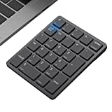 Bluetooth Number Pad, Havit USB Wireless Numeric keypad 26 Keys Portable Mini Financial Accounting Rechargeable Numeric Pad for Laptop Desktop, PC, Surface Pro,Notebook (Black)
