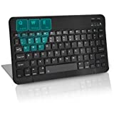 Bluetooth Keyboard Compatible with iPad, iOS, Windows, Phone, Android, Portable Rechargeable Wireless Tablet Keyboard, Mini USB Keyboard Battery Operated Fingerboard Black 10inch