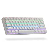 ANNE PRO 2, 60% Wired/Wireless Mechanical Keyboard (Kailh Box Red Switch/White Case) - Full Keys Programmable - True RGB Backlit - Tap Arrow Keys - Double Shot PBT Keycaps - NKRO - 1900mAh Battery