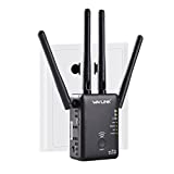 WAVLINK AC1200 WiFi Range Extender, Dual Band 5G+2.4G up to 1200Mbps Wireless Router/AP/ Repeater Signal Booster Wi-Fi Amplifier 3 in 1, No WiFi Dead Zones for Working from Home-Black
