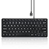 Perixx PERIBOARD-432 Wired Mini USB Keyboard - X Type Scissor Keys - Big Print Keys - US English