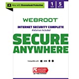Webroot Internet Security Complete | Antivirus Software 2023 | 5 Device|1 Year Keycard Delivery for PC/Mac/Chromebook/Android/IOS + Password Manager, Performance Optimizer & Cloud Backup