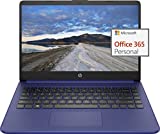 HP 2022 Newest 14in Ultra Light Laptop, Intel N4020 Processor(Up to 2.8GHz), 8GB RAM, 192GB Storage(64GB eMMC+128GB Micro SD), 1 Year Office 365, Webcam, HDMI, WiFi, USB-A&C, Google Classroom or Zoom