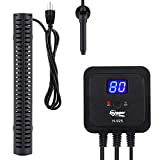 hygger 300W Aquarium Heater for Fresh-Water Salt-Water, with External Digital Display Thermostat Controller and Thermometer, Auto Quartz Submersible Heater for Fish Tank 30-60 Gallon