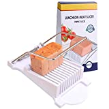 NVTED Luncheon Meat Slicer, Boiled Egg Fruit Soft Cheese Slicer Cutter, Stainless Steel Wires, Cuts 10 Slices (White)