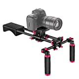 Neewer Camera Shoulder Rig, Video Film Making System Kit for DSLR Camera and Camcorder with Soft Rubber Shoulder Pad and Dual Hand Grips, Compatible with Canon/Nikon/Sony, etc (Red + Black)