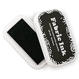 Fabric Ink Pads for Rubber Stamps, Washable Craft Ink Pads for Kids Card Making Scrapbook, Permanent Ink Pad for Wood, Paper, 3.7 x 2.1In (Black, 282), 282 Black