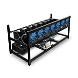 Kingwin Miner Rig Case W/6 or 8 GPU Mining Stackable Frame Expert Crypto Mining Rack for Ethereum Classic, Flux, Ergo, Neoxa, Ravencoin–Air Convection to Improve GPU Cryptocurrency, Test Bench PC Case