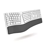 Macally Wireless Ergonomic Keyboard for Mac - Built for Comfort - Compatible Apple Bluetooth Keyboard with Wrist Rest - Rechargeable Ergo Split Keyboard for MacBook Pro/Air, iMac, Mac Mini