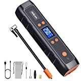 Nulksen Tire Inflator Portable Air Compressor, 150PSI Cordless Air Pump for Car Tires with 6000mAh Battery, Fast Inflate Electric Tire Pump with Pressure Gauge Emergency Light for Car Bike Motor Ball