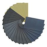 Dura-Gold Premium 3-2/3' x 9' Wet or Dry Sandpaper, Grits 800, 1000, 1500, 2000, 3000 (5 Ea) - Automotive Car Color Sanding Polishing, Woodworking Wood Furniture Metal Finishing Hand Sand Block Sander