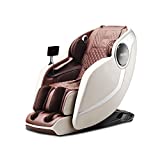 Kahuna Chair EM-Arete Ivory/Brown - Fully-Assembled 3D Full-Body Zero Gravity with auto footrest with Passive Stretching and Excellent Foot Reflexology Massage, Bluetooth Speakers, Heating