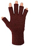 AndeanSun Darn Warm Alpaca Fingerless Gloves (Burgundy and Black Heather - 90% Alpaca, Medium)