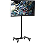 VIVO Mobile TV Cart for 13 to 50 inch Screens up to 44 lbs, LCD LED OLED 4K Smart Flat and Curved Monitor Panels, Rolling Stand, Locking Wheels, Max VESA 200x200, Black, STAND-TV07W