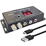 RF Modulator RCA Coaxial Adapter UHF Demodulator Converter w/Antenna (ANT) in/Out & Channel Switch for Roku Fire Stick PS3 PS4 PS5 Cable Box HD Digital AV Composite Video to Analog NTSC Coax TV