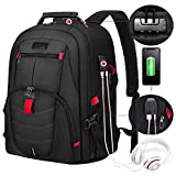 LOVEVOOK Travel Laptop Backpack Waterproof Anti Theft Backpack with Lock and USB Charging Port Large 17-17.3 Inch Computer Business Backpack for Men Women School College Backpack Black