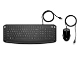 HP Pavilion Wired Keyboard and Mouse 200 Black - USB-A, Full-Size, 12 Enhanced F-Keys, 3 LEDs for Cap Lock/Num Lock/Scroll Lock, USB Wired Mouse, for Windows PC, Laptop, Computer (9DF28AA#ABL)