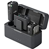 DJI Mic - Wireless Microphone System with Dual-Channel Recording, 250 Meter Transmission Range, 15-Hour Battery Life, Compact and Portable Wireless lavalier mic for Smartphones, Cameras, Laptops