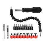 HJTYQS Multifunctional Extension Rod Adapter Electric Drill Bit Hand Screwdriver Holder Connect Link Hex Flexible Shaft Tool Set (Color : 6 in 1 Drill Bit Set)