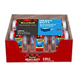 Scotch Heavy Duty Packaging Tape, 1.88' x 22.2 yd, Designed for Packing, Shipping and Mailing, Strong Seal on All Box Types, 1.5' Core, Clear, 6 Rolls with Dispenser (142-6)