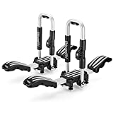 BougeRV Kayak Roof Rack for 2 Kayaks Folding Kayak Rack Anti-Rust Free Assembly J-Cradle Carrier Rack Universal Fitment for Most Roof Racks, for Kayak, SUP or Surfboard (One Pair)