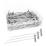 200Pcs T Pins, 2 inch Sewing Pins, Stainless Steel Wig Pins for Wigs, T-pins for Foam Head, Long Straight Pins for Sewing, Craft, Quilting and Blocking Knitting, Office, Decoration by Sunenlyst