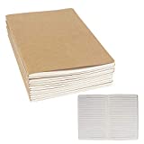 zmybcpack 12 Pack Journal Notebook Kraft Brown Cover Lined Notebooks for Travelers, Students, Office - Memo Diary Subject Notebooks Planner - A5 Size, 8.26”x5.5”, 60 Lined Pages/30 Sheets