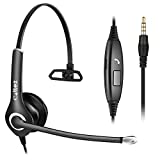 Cell Phone Headset with Microphone Noise Cancelling for iPhone Samsung Laptop PC, 3.5mm Computer Headphones for Home Office Classroom Skype Zoom Business Call Center, Clearer Voice, Ultra Comfort