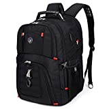 Extra Large 52L Travel Laptop Backpack with USB Charging Port Fit 17 Inch Laptops for Men Women (black)