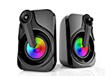 Computer Speakers, Marboo PC Speakers USB Powered 3.5mm Multimedia with RGB Light for Laptop, PC, Smartphone, TV (Colorful Speakers)