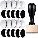 21 Packs Mini Round Ink Blending Tool with Foams Set Including 20 Pcs Replacement Refill Sponge Domed Foam Pads Art Supplies for Distressing, Blending and More