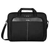 Targus Laptop Bag — Black 15.6' Classic Slim Briefcase Messenger Bag, Spacious, Ergonomic, Foam Padded Laptop Case for Devices Up To 16' (TCT027US)