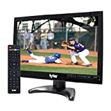 Tyler 14” Portable TV LCD Monitor 1080P Rechargeable Lithium Battery Operated, 2 Antenna, HDMI, USB, RCA, FM Radio, Digital Tuner, AV Inputs, AC/DC, TV Stand and Remote Control for Kids Car Travel