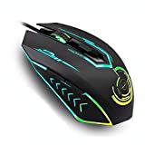 UHURU Gaming Mouse Wired, Laptop Computer Mice with 6 Programmable Buttons, 4 Adjustable DPI Up to 4800, 7 Backlight Modes Ergonomic RGB Gaming Mouse for Laptop PC Gamers (WM-02L)